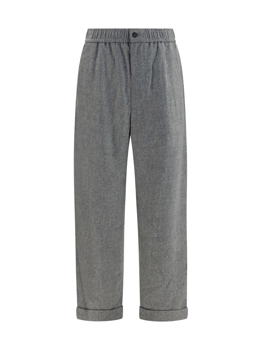 Grey Loose Textured Trousers 1