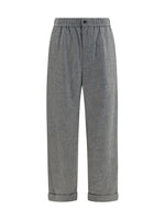 Grey Loose Textured Trousers 1