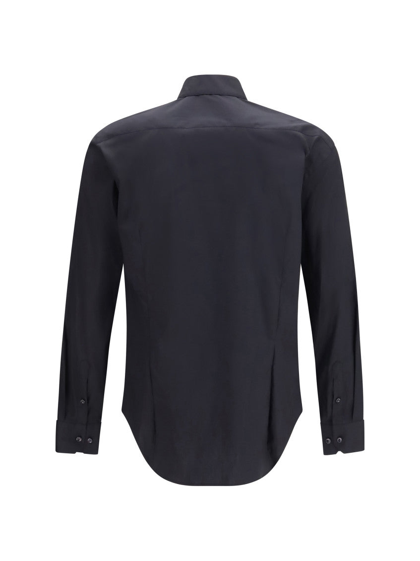 Black Slim Solid Shirt 2