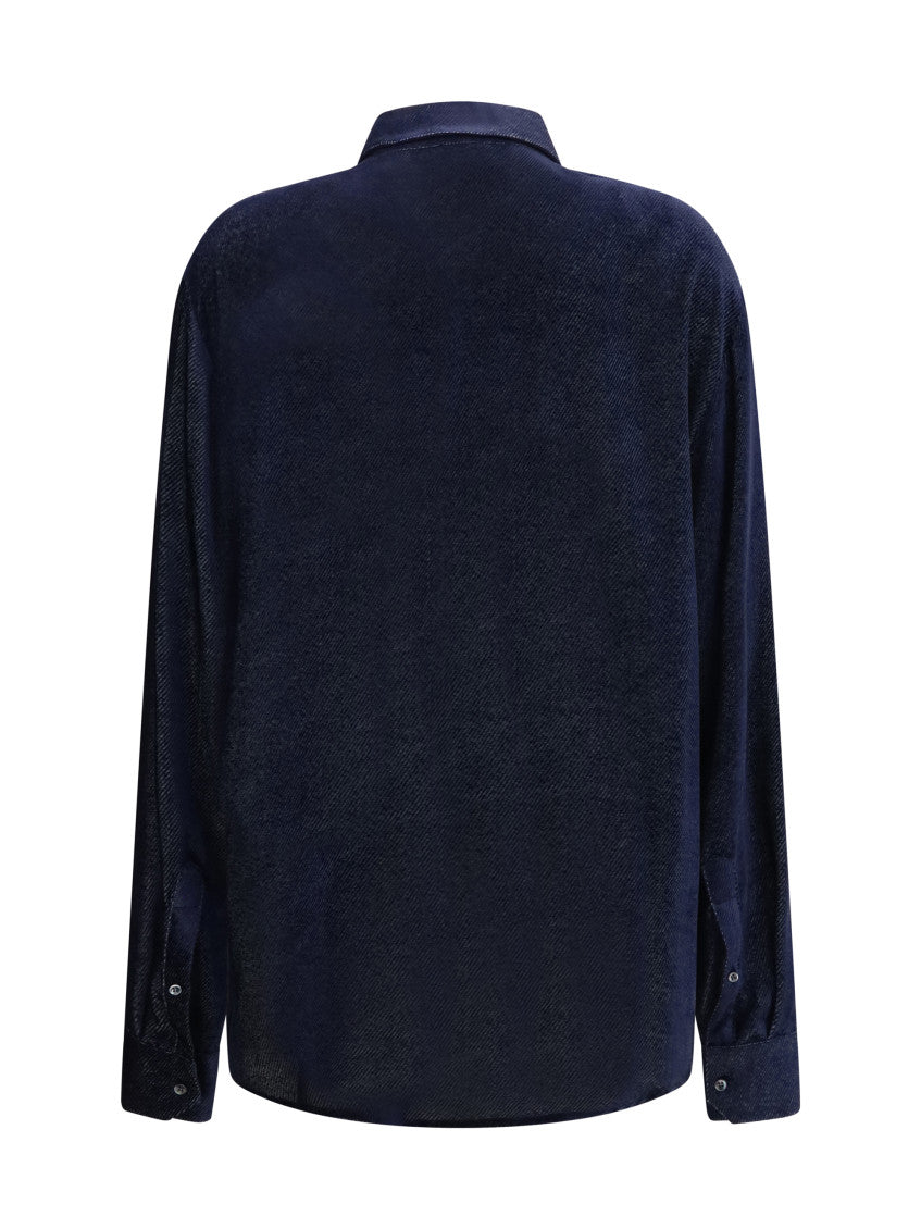 Dark Blue Textured Shirt 2