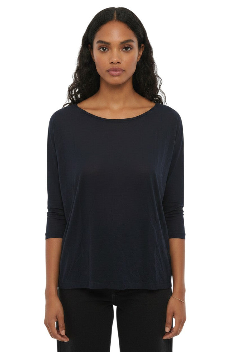 Dark Blue Round Neck T-Shirt 1