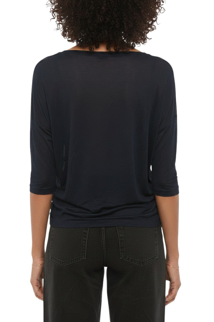 Dark Blue Round Neck T-Shirt 2