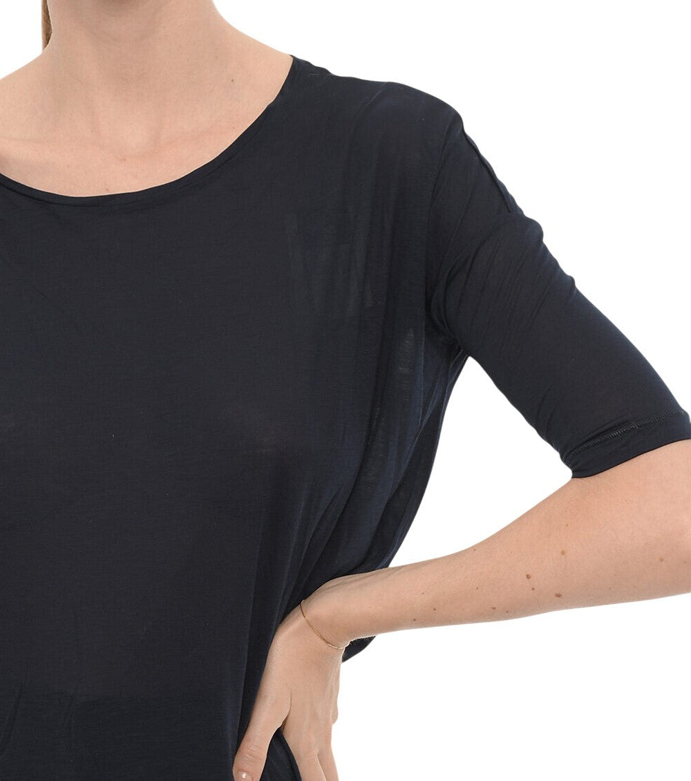 Dark Blue Round Neck T-Shirt 3