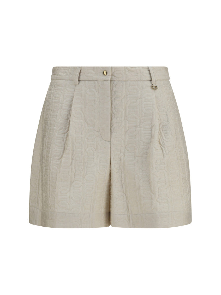 Beige Logo Shorts 1
