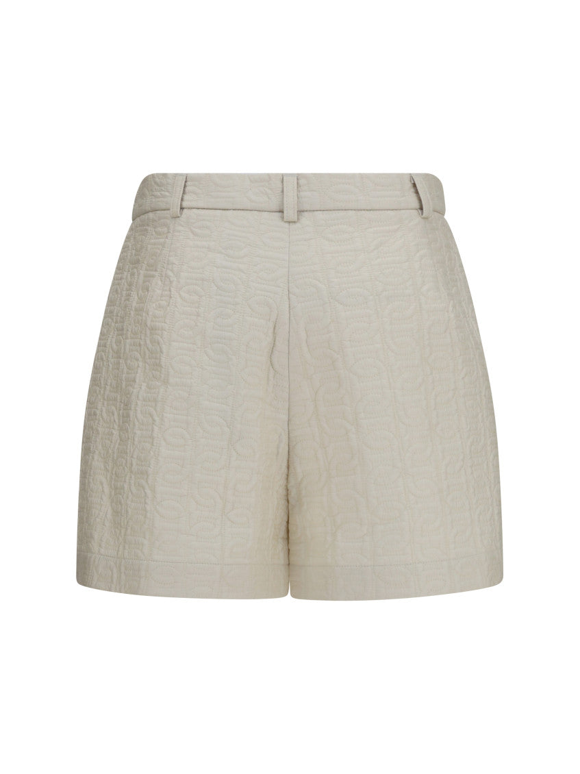 Beige Logo Shorts 2