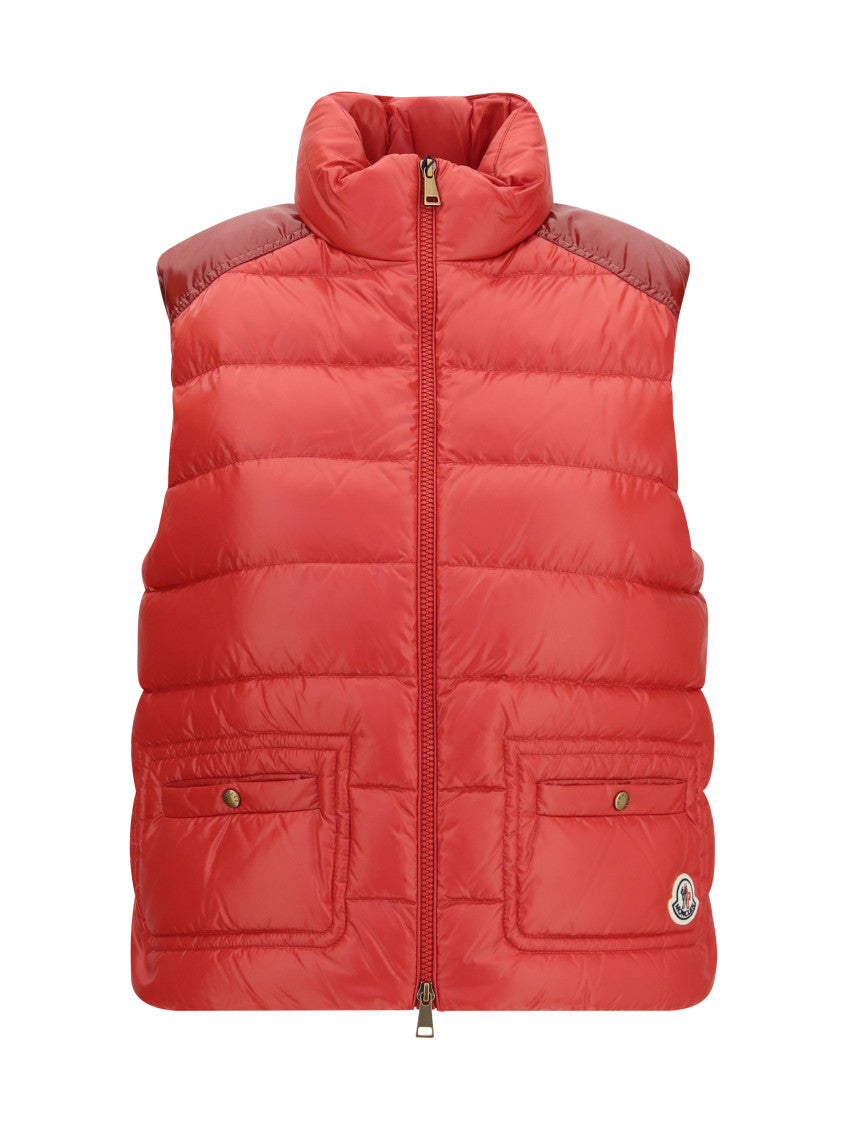 Red Quilted Mock Collar Jacket 1