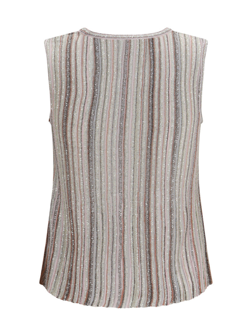 Multicolor Stripes Crew Neck Top 2