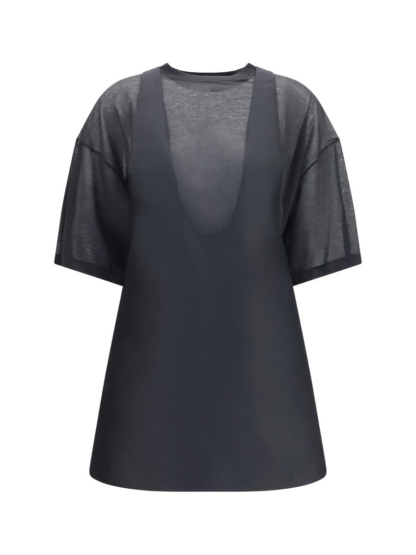 Black Solid V Neck Mini Dress 1