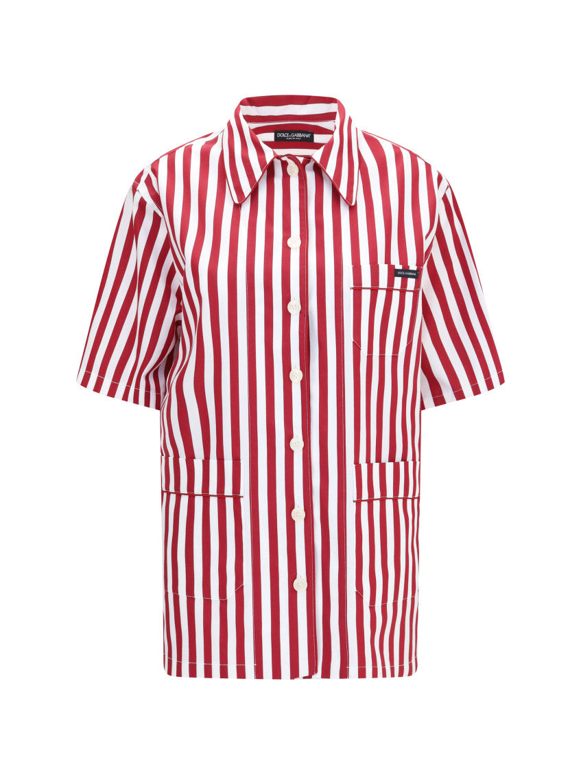 Red Oversized Striped Shirt 1