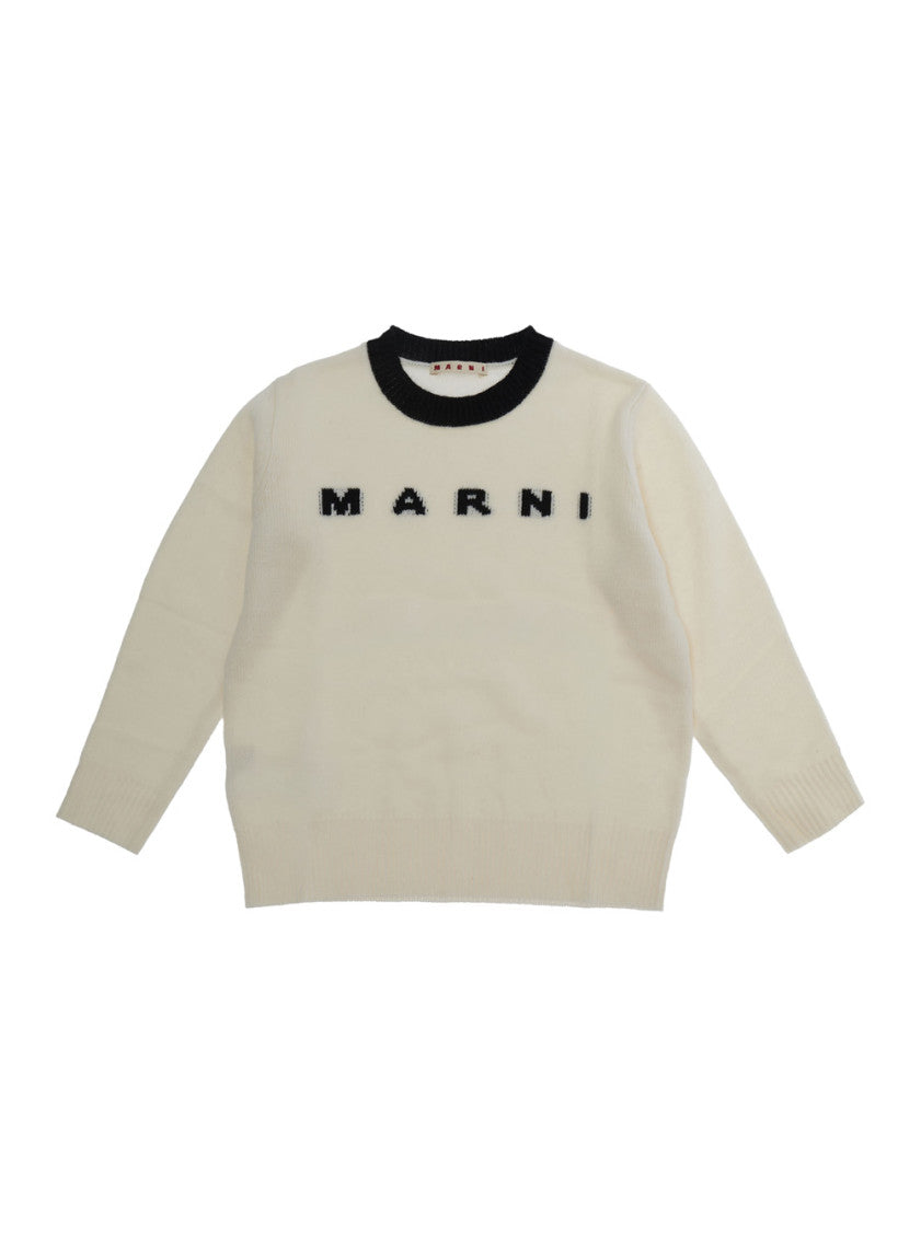 Boys White Logo Sweater 1