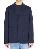 Navy Blue Notched Lapel Blazer 1