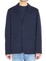 Navy Blue Notched Lapel Blazer 1