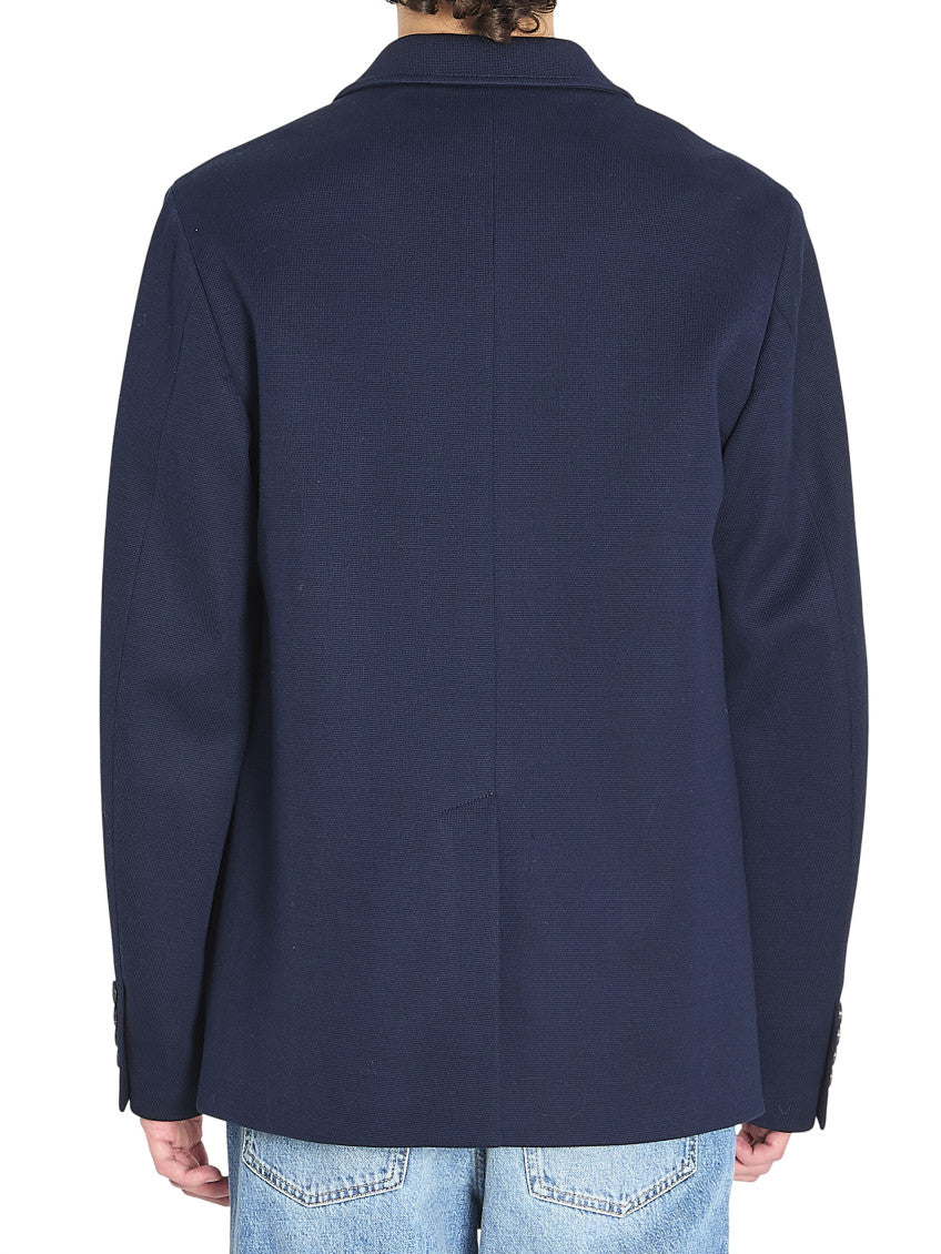 Navy Blue Notched Lapel Blazer 3