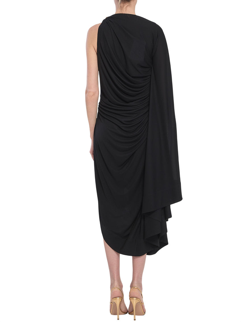 Black One Shoulder Midi Dress 2