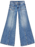 Blue Flared Mid Rise Jeans 1