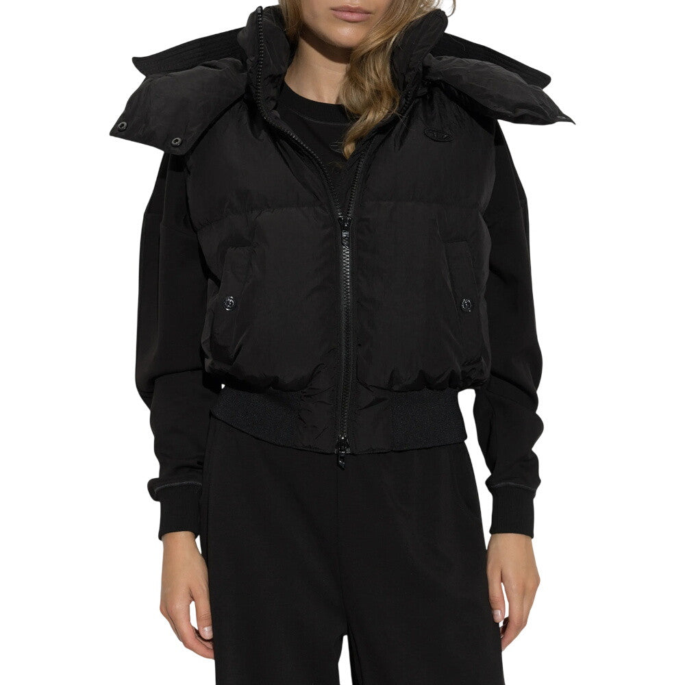 Black Solid Hood Jacket 2
