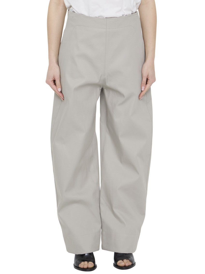 Beige Regular Flat Front Pants 1