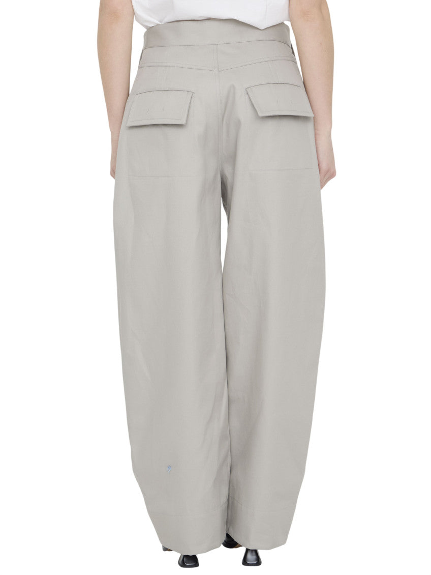 Beige Regular Flat Front Pants 2