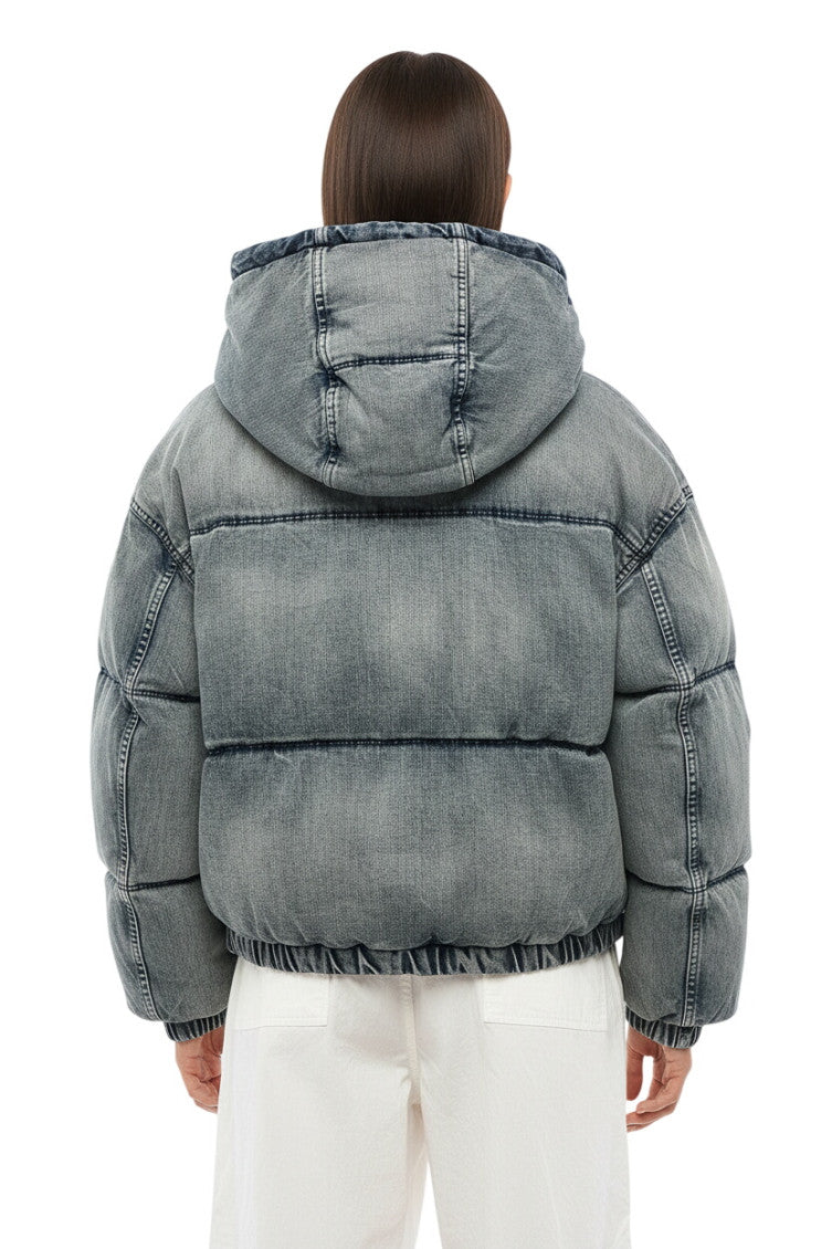 Blue Quilted Hood Jacket 2