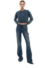 Blue Bootcut Mid Rise Jeans 1
