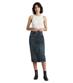 Blue Distressed Calf Length Skirt 1