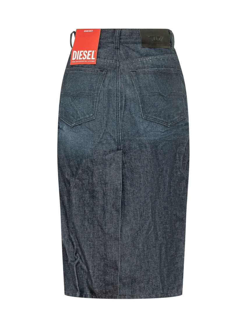 Blue Distressed Calf Length Skirt 4