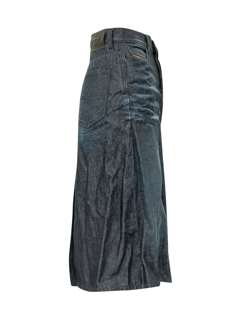 Blue Distressed Calf Length Skirt 5