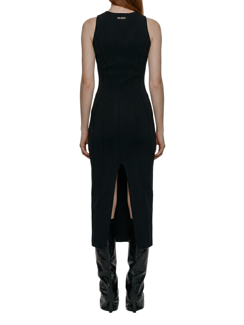 Black Crew Neck Midi Dress 2