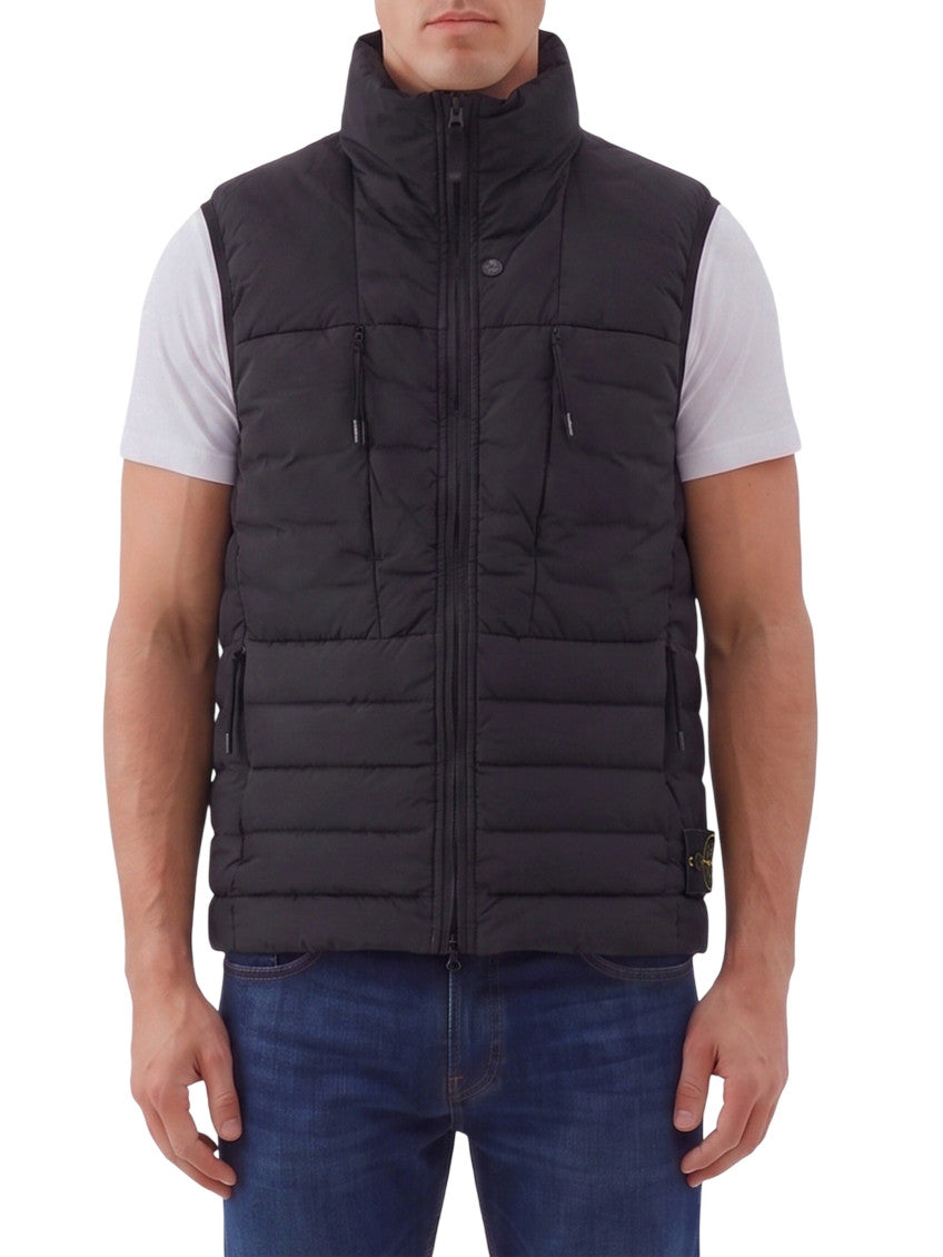 Black Quilted Sleeveless Jacket 1
