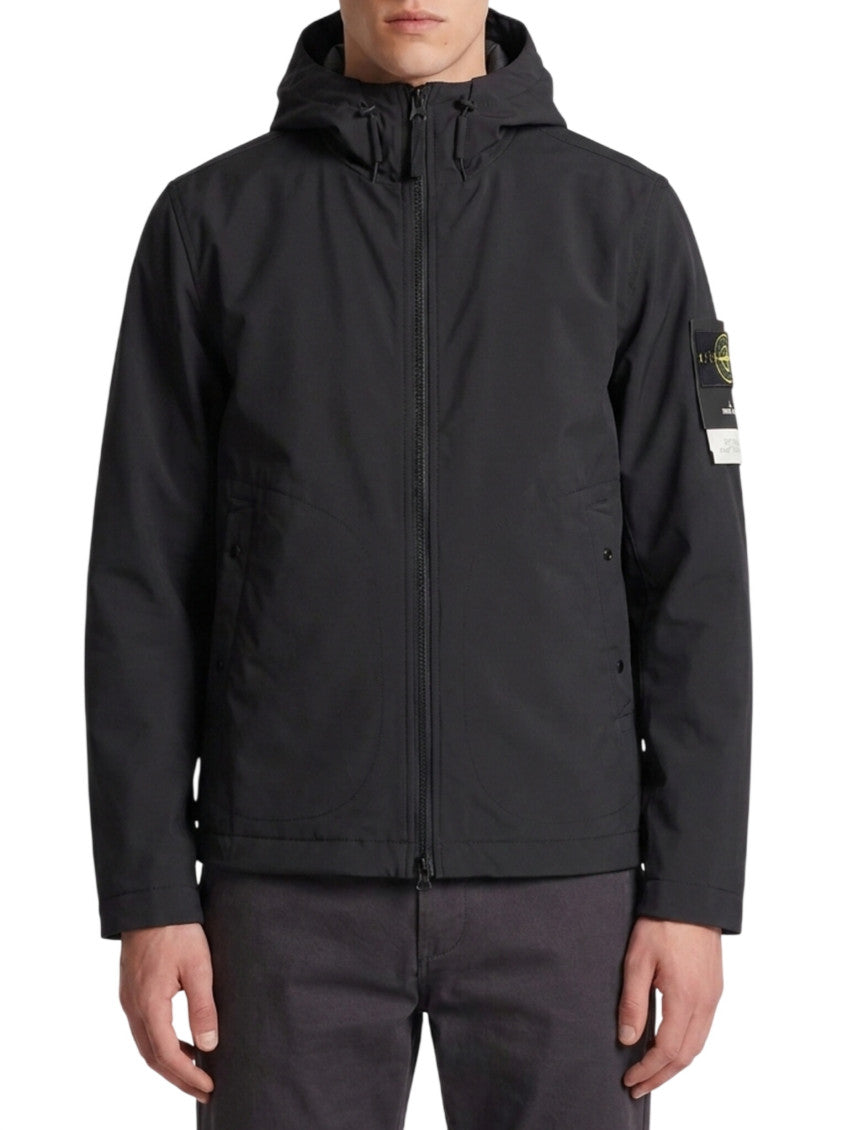 Black Solid Hood Jacket 1