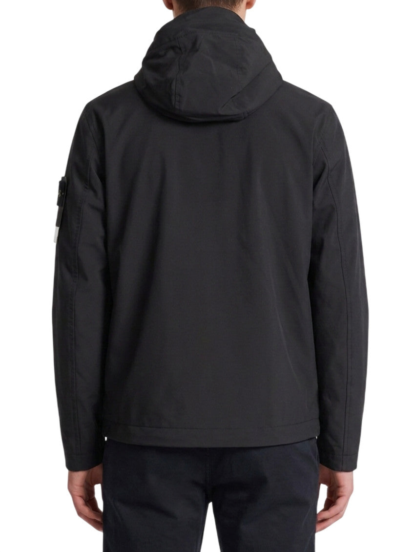 Black Solid Hood Jacket 2
