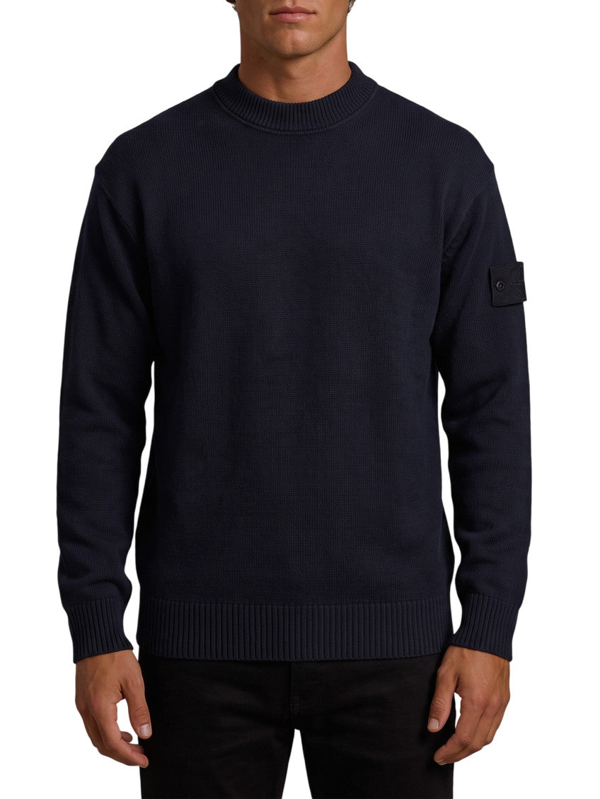 Navy Blue Crew Neck Sweater 1