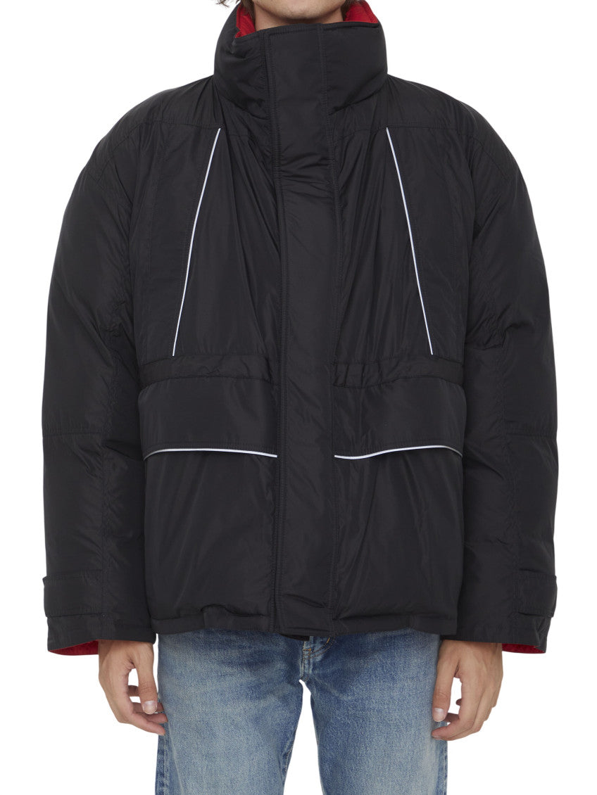 Black Solid Parka Jacket 1