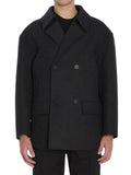 Dark Grey Double Breasted Coat 1