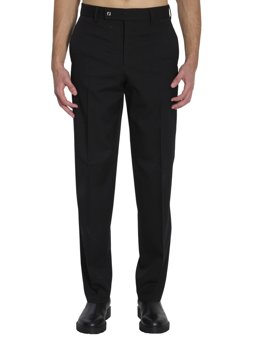 Black Flat Front Trousers 1