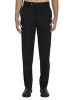 Black Flat Front Trousers 1