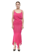 Pink Cowl Neck Midi Dress 1