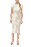 White Round Neck Midi Dress 1