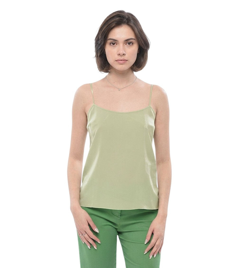 Green Solid Scoop Neck Top 1