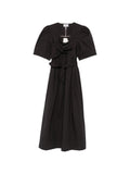 Black V Neck Midi Dress 1