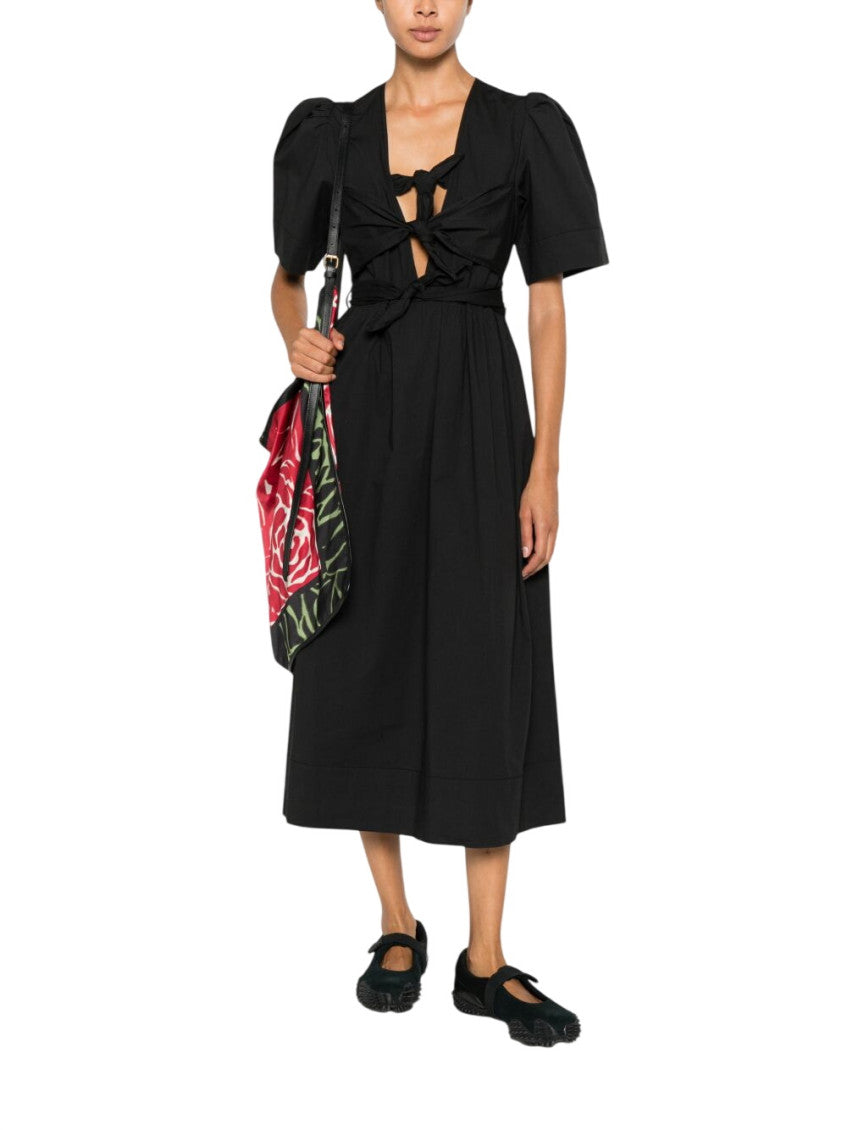 Black V Neck Midi Dress 2