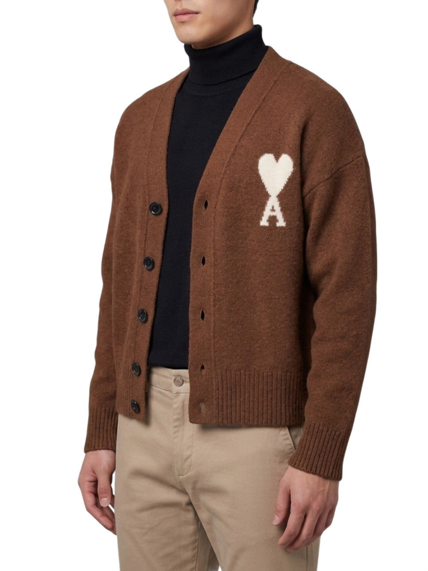 Brown V Neck Cardigan 2
