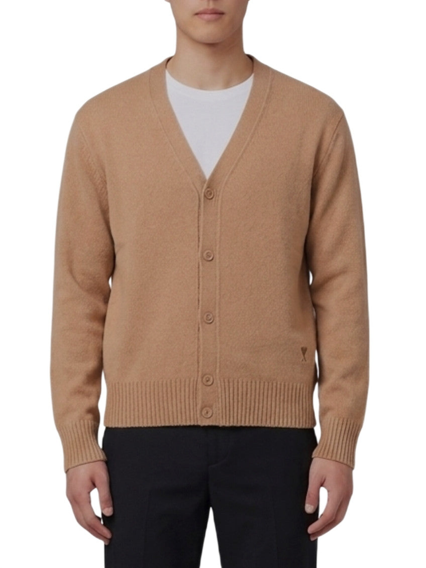Beige V Neck Cardigan 1