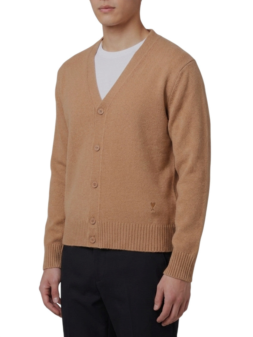 Beige V Neck Cardigan 2