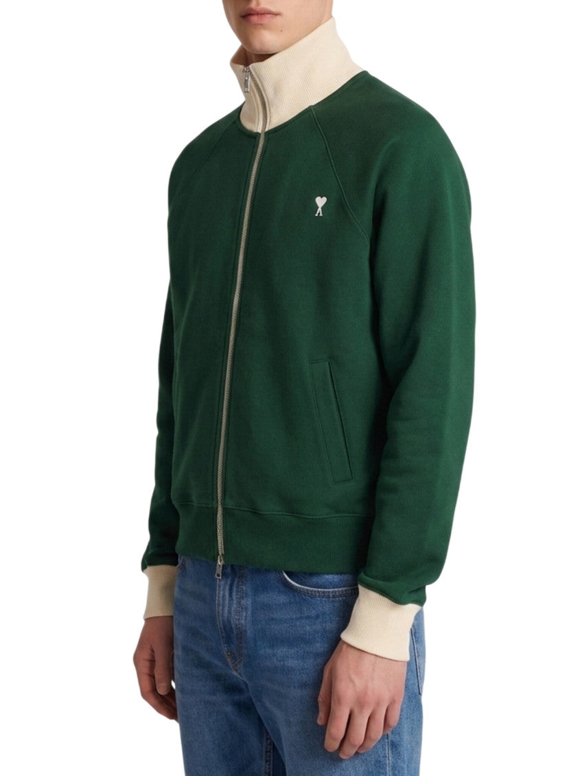 Bottle Green Zip Up Sweatshirt 2