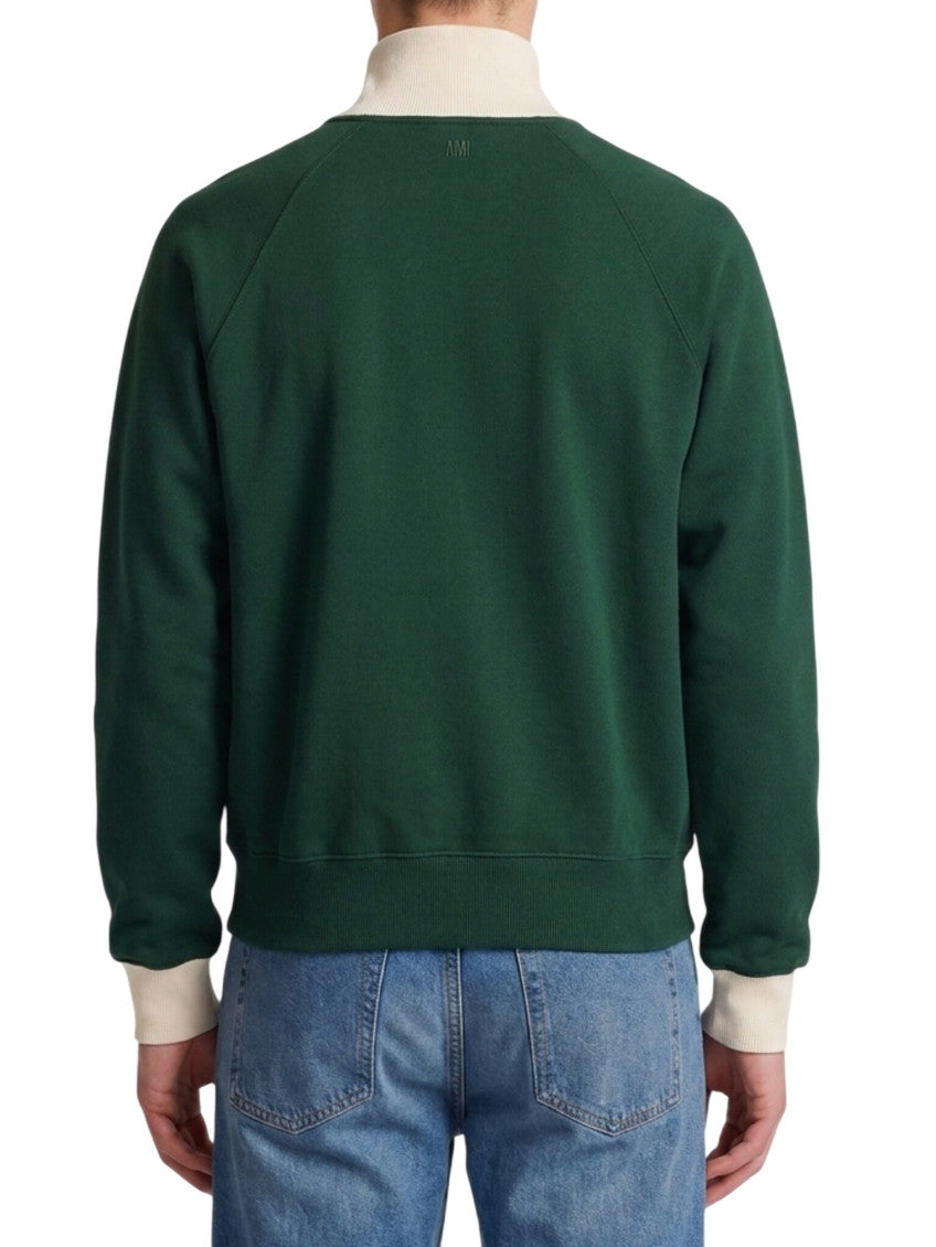 Bottle Green Zip Up Sweatshirt 3