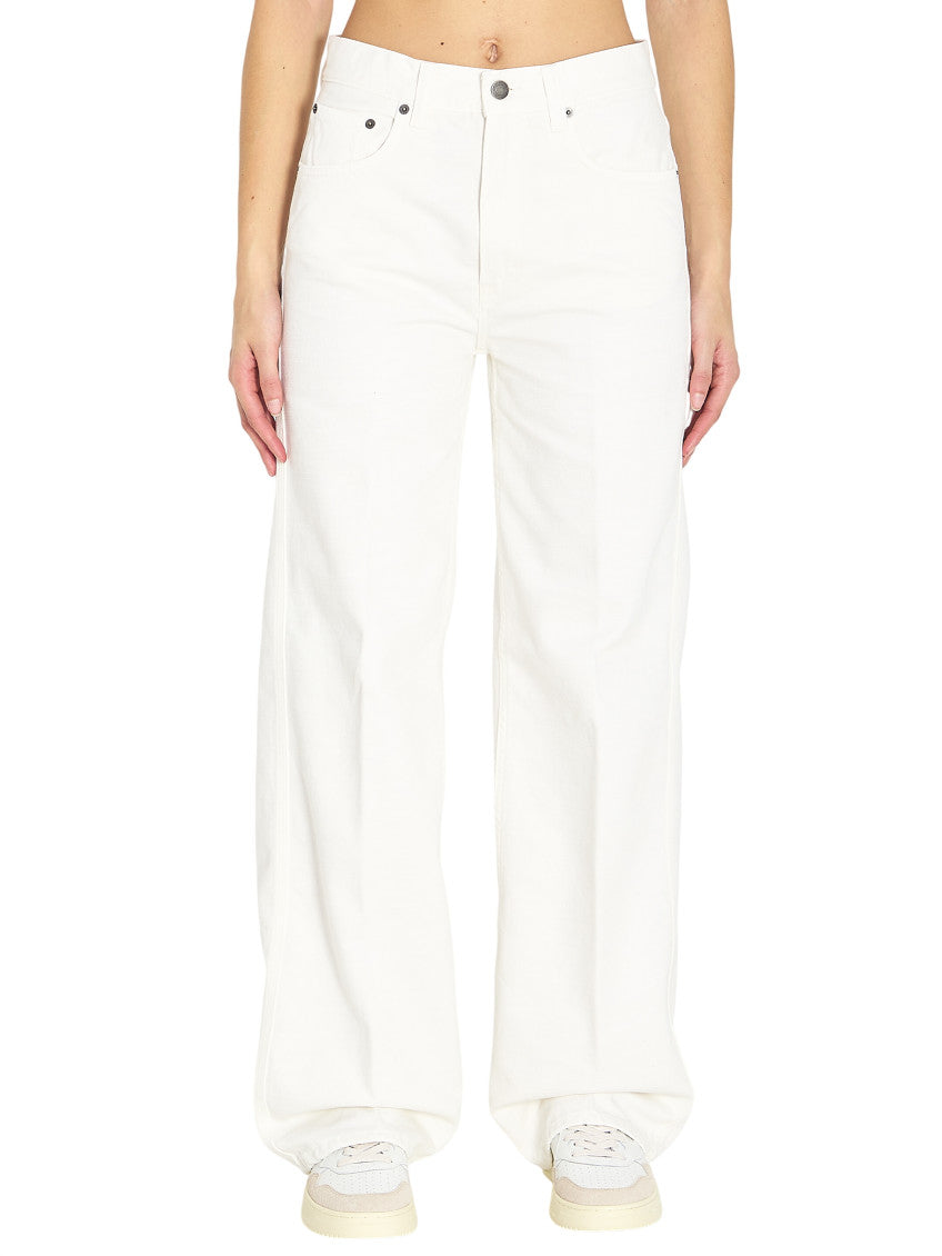 White Regular Mid Rise Jeans 1