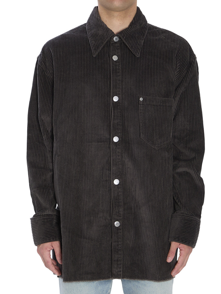 Dark Grey Corduroy Overshirt 1