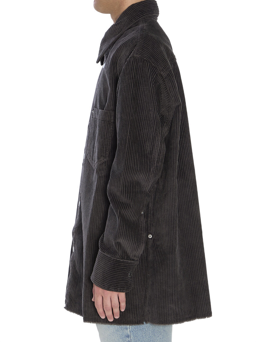 Dark Grey Corduroy Overshirt 2