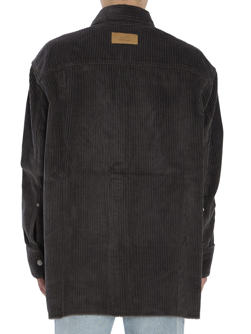 Dark Grey Corduroy Overshirt 3